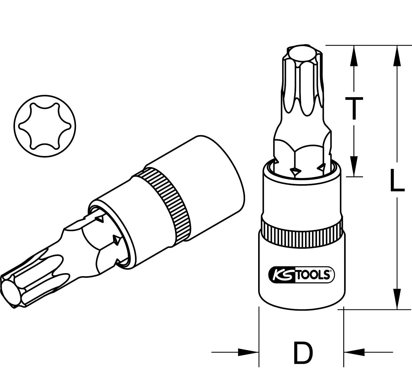 KS Tools 1/4" CHROMEplus Bit-Stecknuss