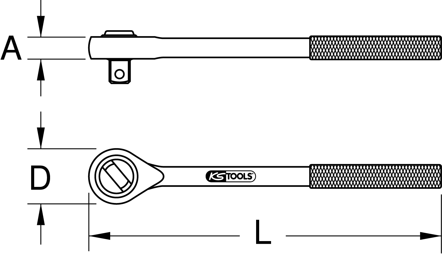 KS Tools BERYLLIUMplus Umschaltknarre 1/2"