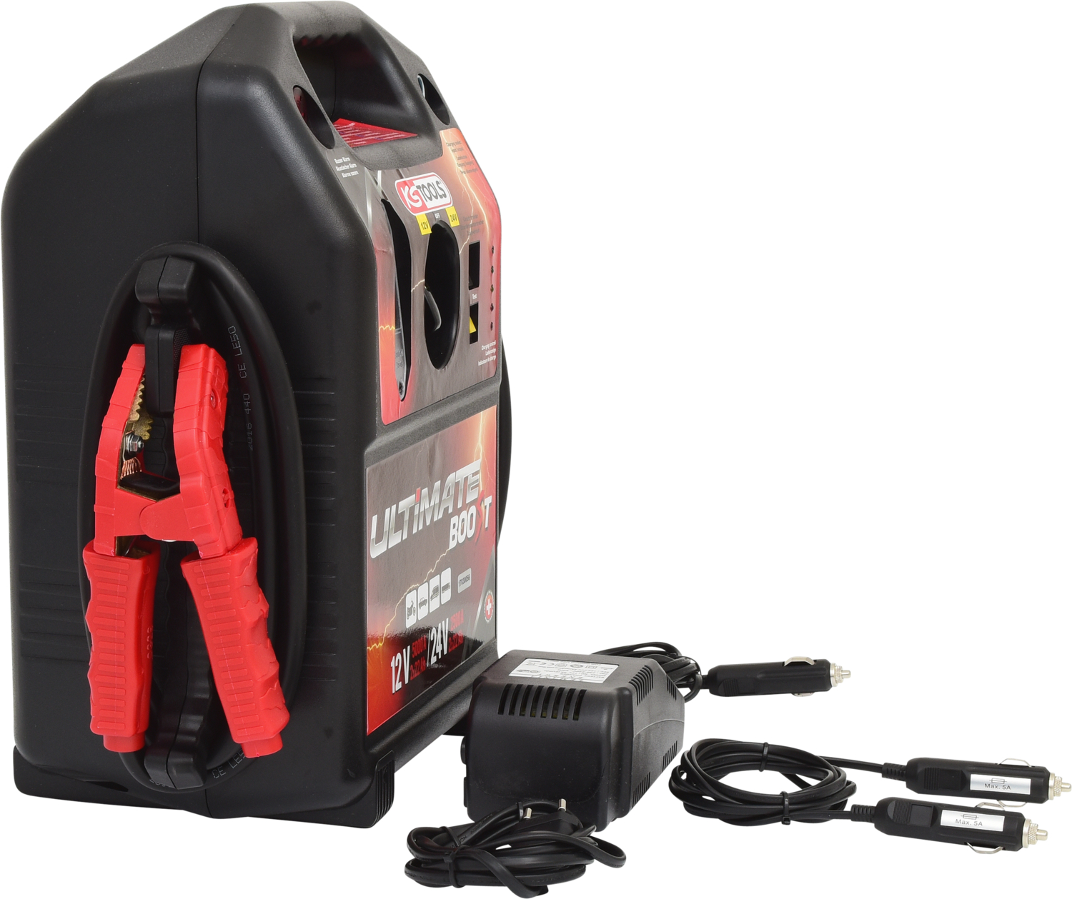 KS Tools 12 V + 24 V Batterie-Booster, mobiles Starthilfegerät 1700 A
