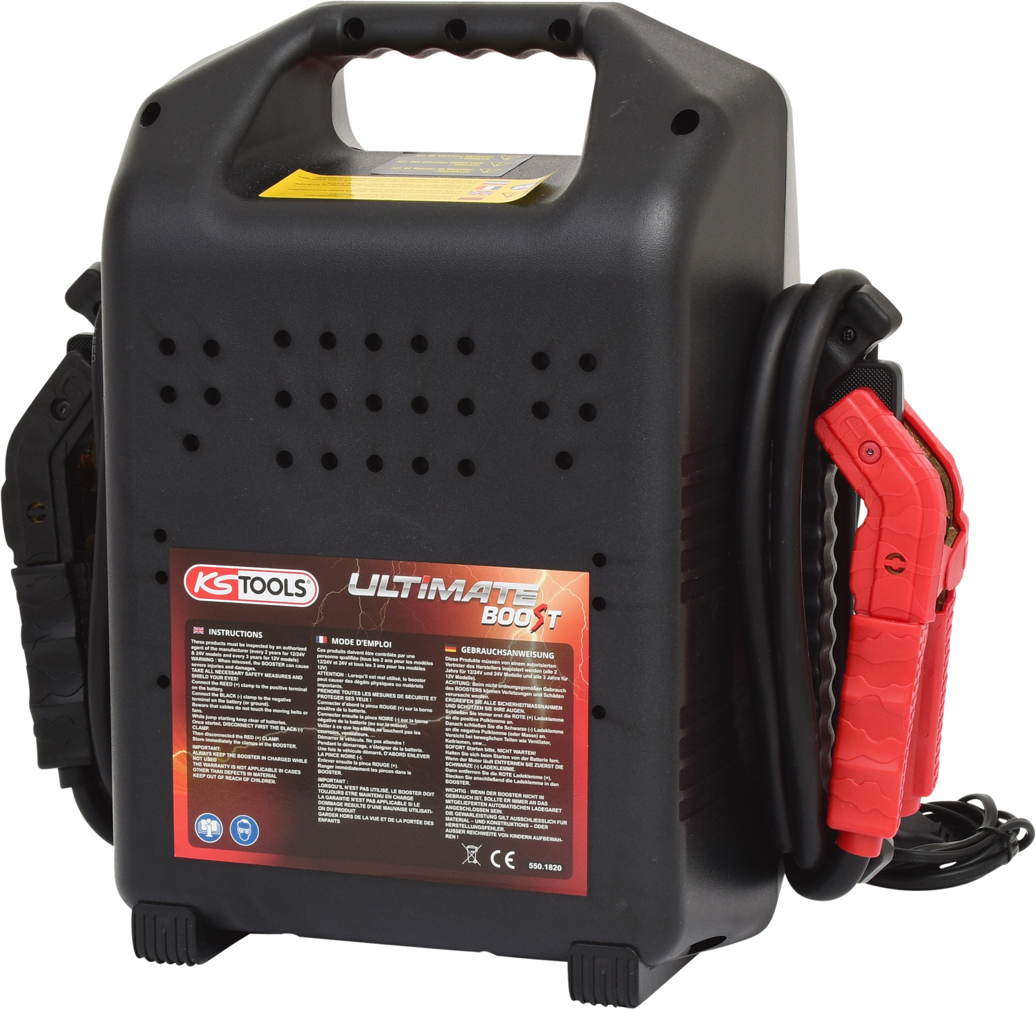 KS Tools 12 V + 24 V Batterie-Booster, mobiles Starthilfegerät 1700 A