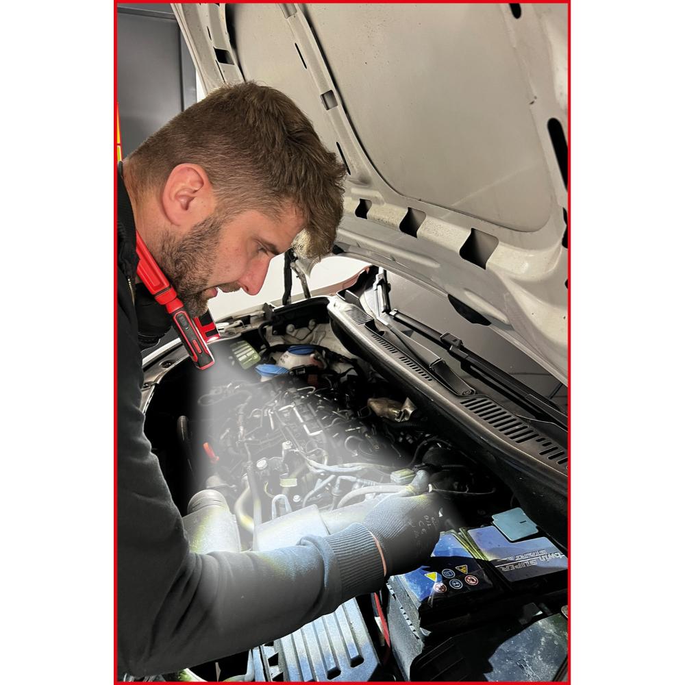 KS Tools eQi UltimateBEAM 2in1 Nackenleuchte mit zwei abnehmbaren Arbeitsleuchten je 180 Lumen
