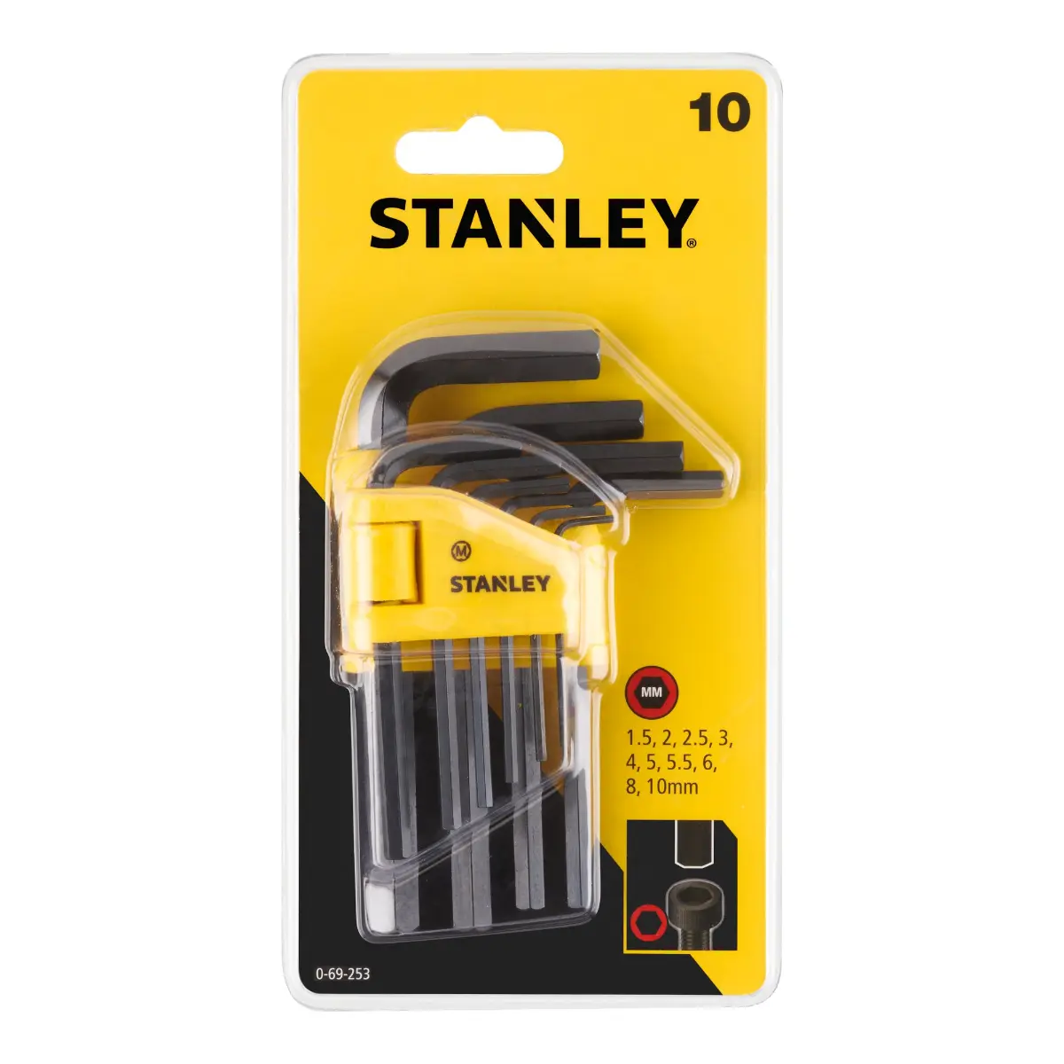 STANLEY Stiftschlüssel-Set im Halter, metrisch, 10-tlg.