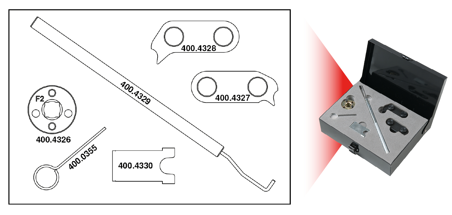 KS Tools Motoreinstell-Werkzeug-Satz für VAG, 6-tlg