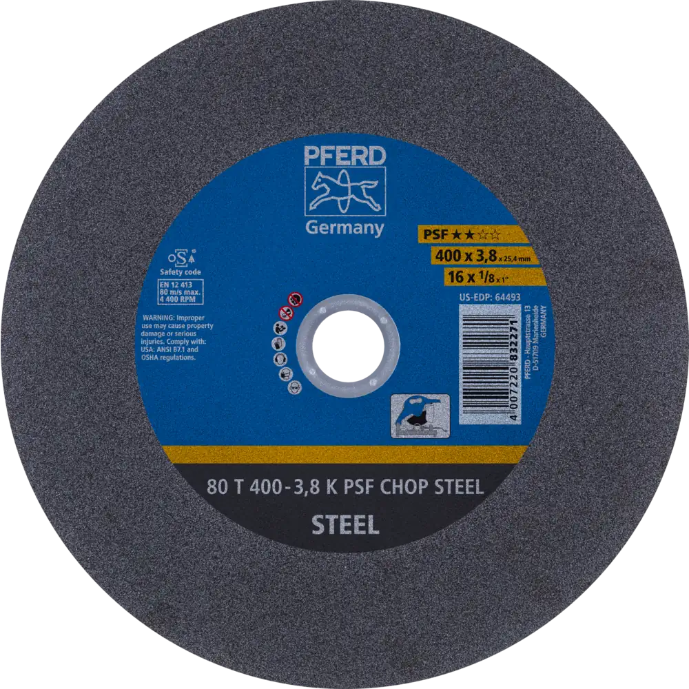 PFERD TOOLS Trennscheibe Metallkreissäge T Universallinie PSF CHOP STEEL für Stahl