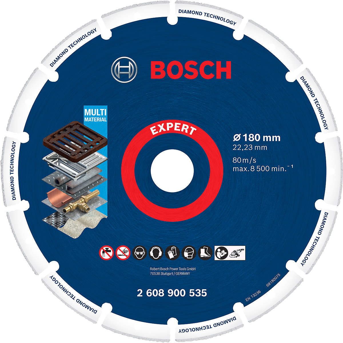 Bosch EXPERT Diamond Metal Wheel Trennscheibe für große Winkelschleifer mit Spannmutter, Durchmesser