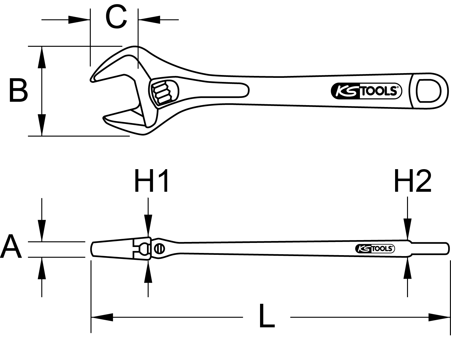 KS Tools Rollgabelschlüssel, verstellbar