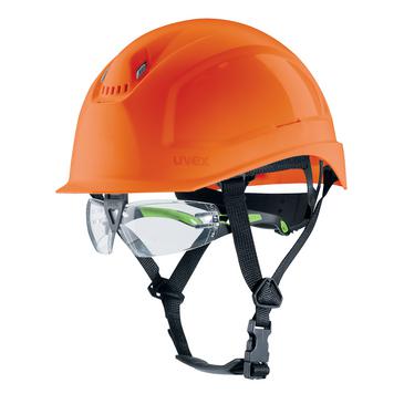 uvex pheos S-KR-IES Schutzhelm mit Kinnriemen - mit Schutzbrille - mit Lüftung - mit Drehradsystem