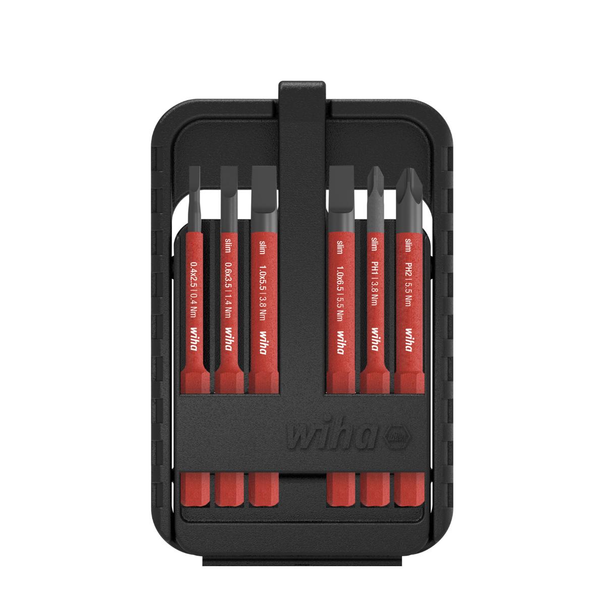 Wiha Bit Set slimBit electric Schlitz, Phillips 6-teiliges Set