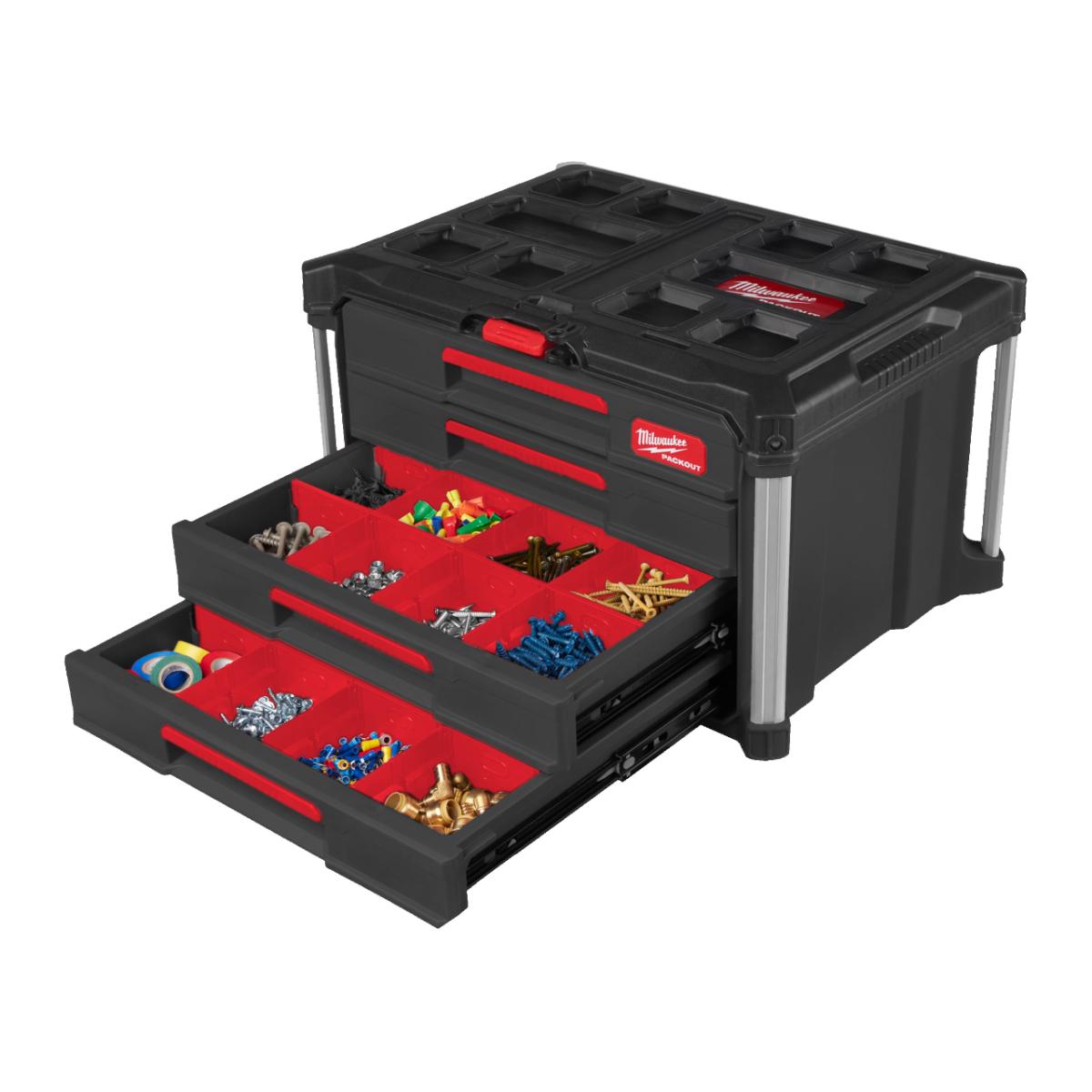 Milwaukee PACKOUT Koffer mit 4 Schubladen 560 x 410 x 360 mm