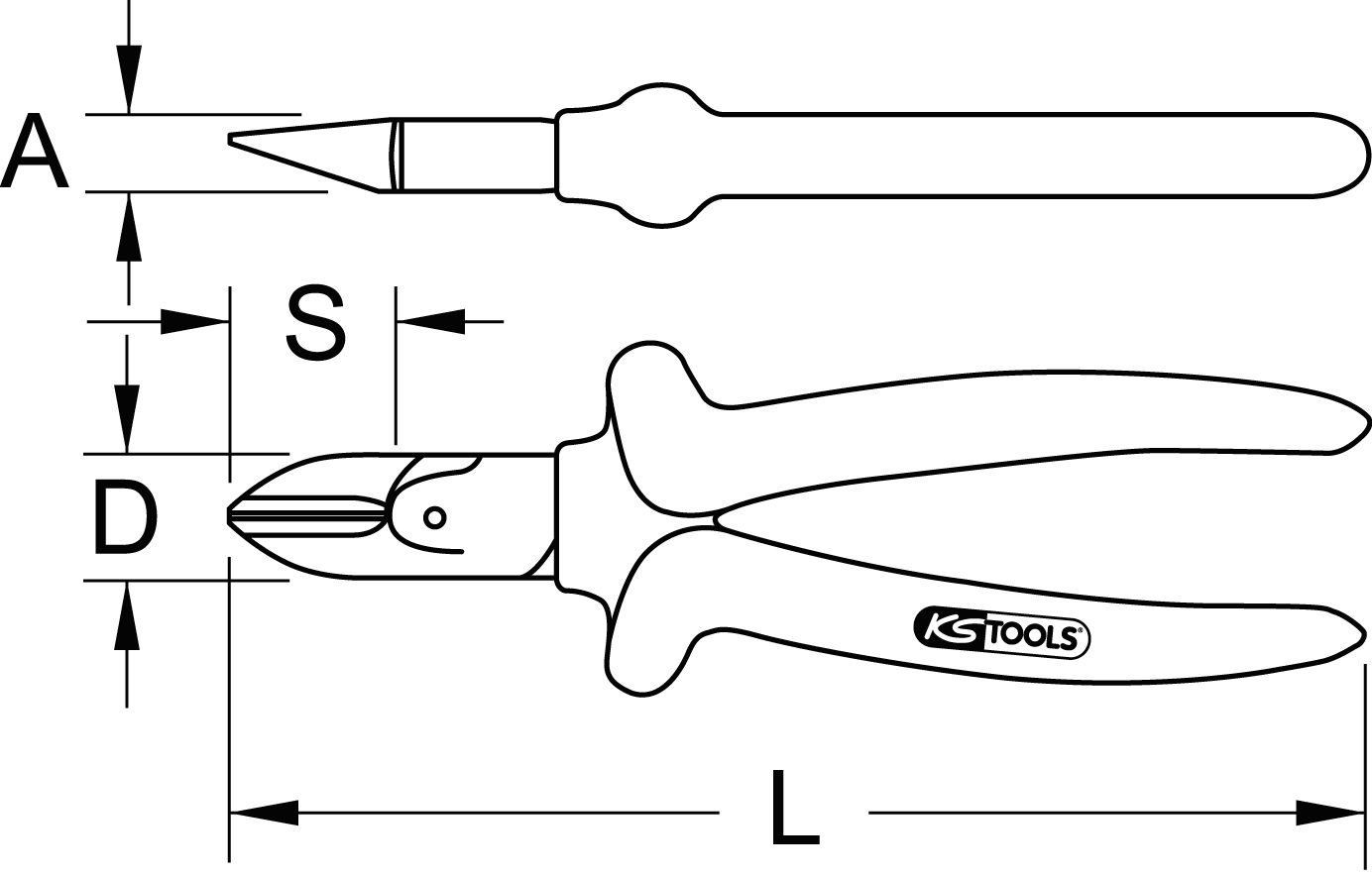 KS Tools SlimPOWER Diagonal-Seitenschneider