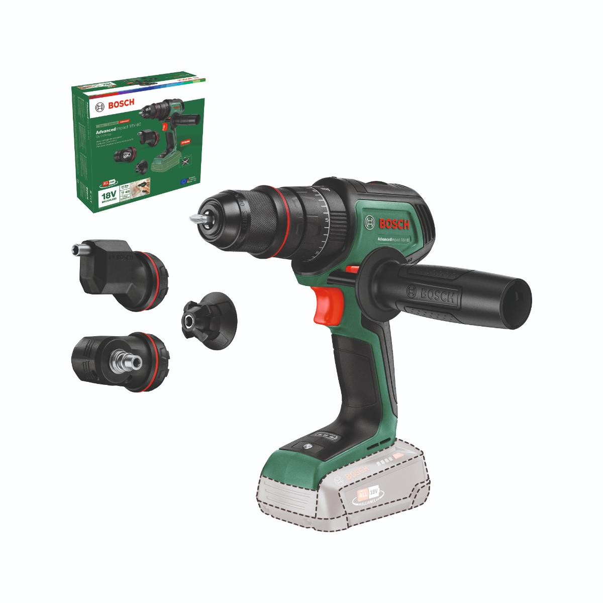 Bosch Akku-Schlagbohrmaschine AdvancedImpact 18V-80 QuickSnap,Aufsätze