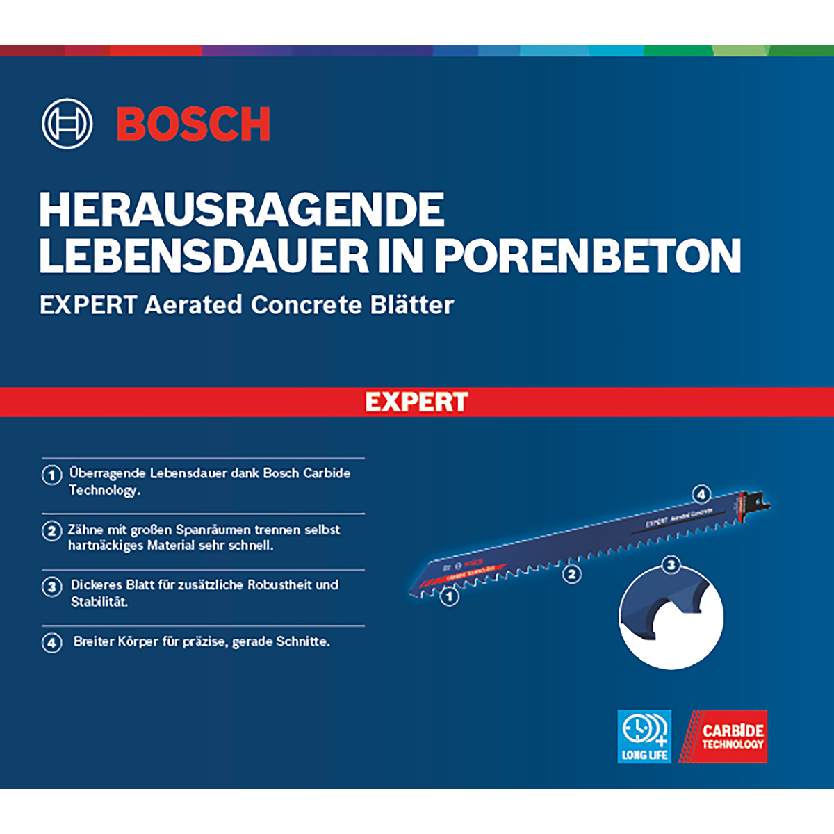 Bosch EXPERT ‘Aerated Concrete’ S 1241 HM Säbelsägeblatt