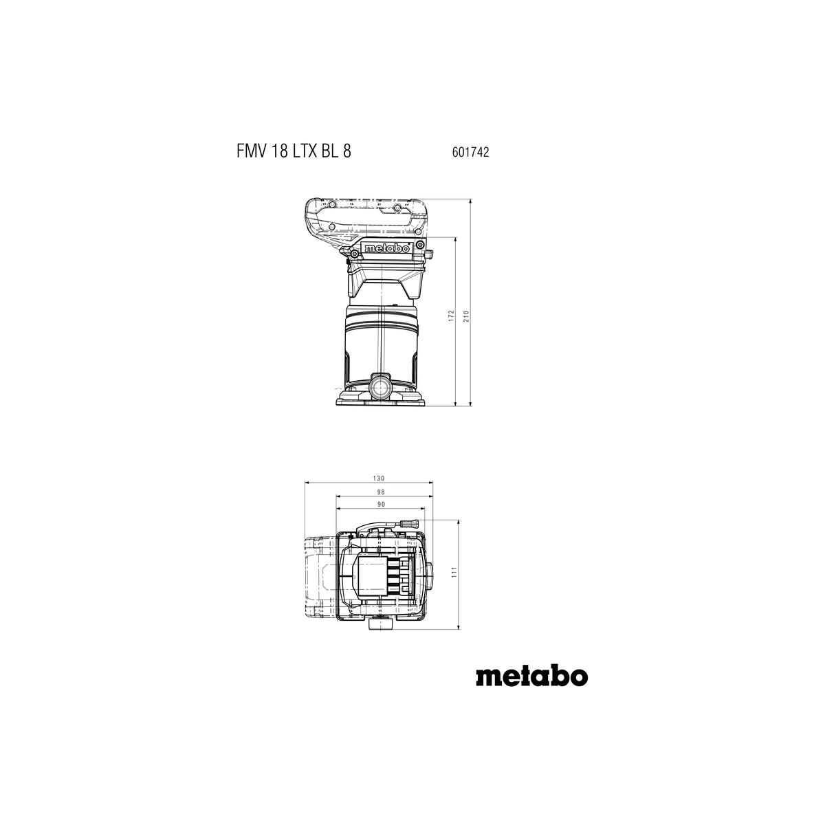 Metabo Akku-Kantenfräse FMV 18 LTX BL 8 - Karton