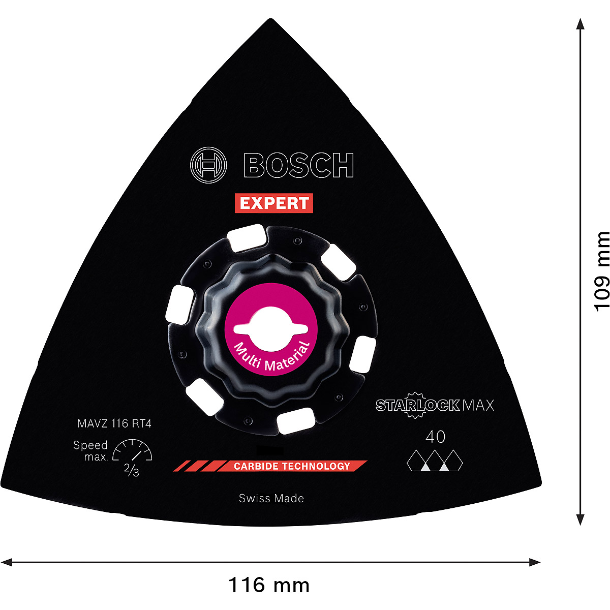 Bosch EXPERT Schleifplatte MAVZ 116 RT4 Blatt für Multifunktionswerkzeuge