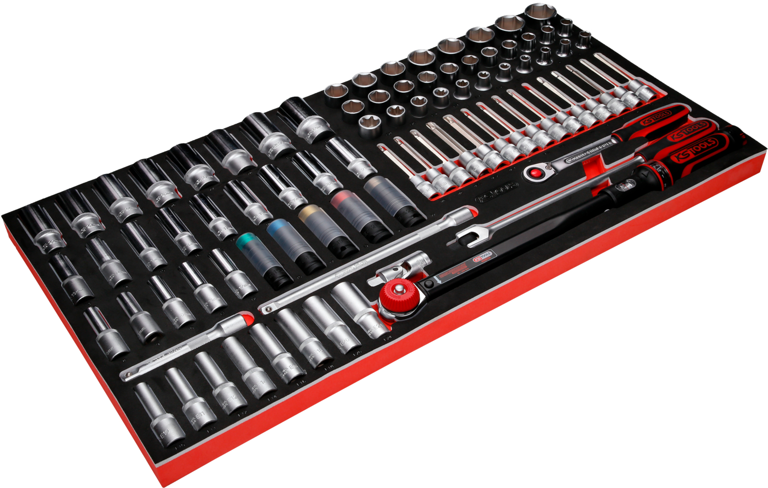 KS Tools 1-2'' Steckschlüssel-Satz in Schaumstoffeinlage, 86-tlg