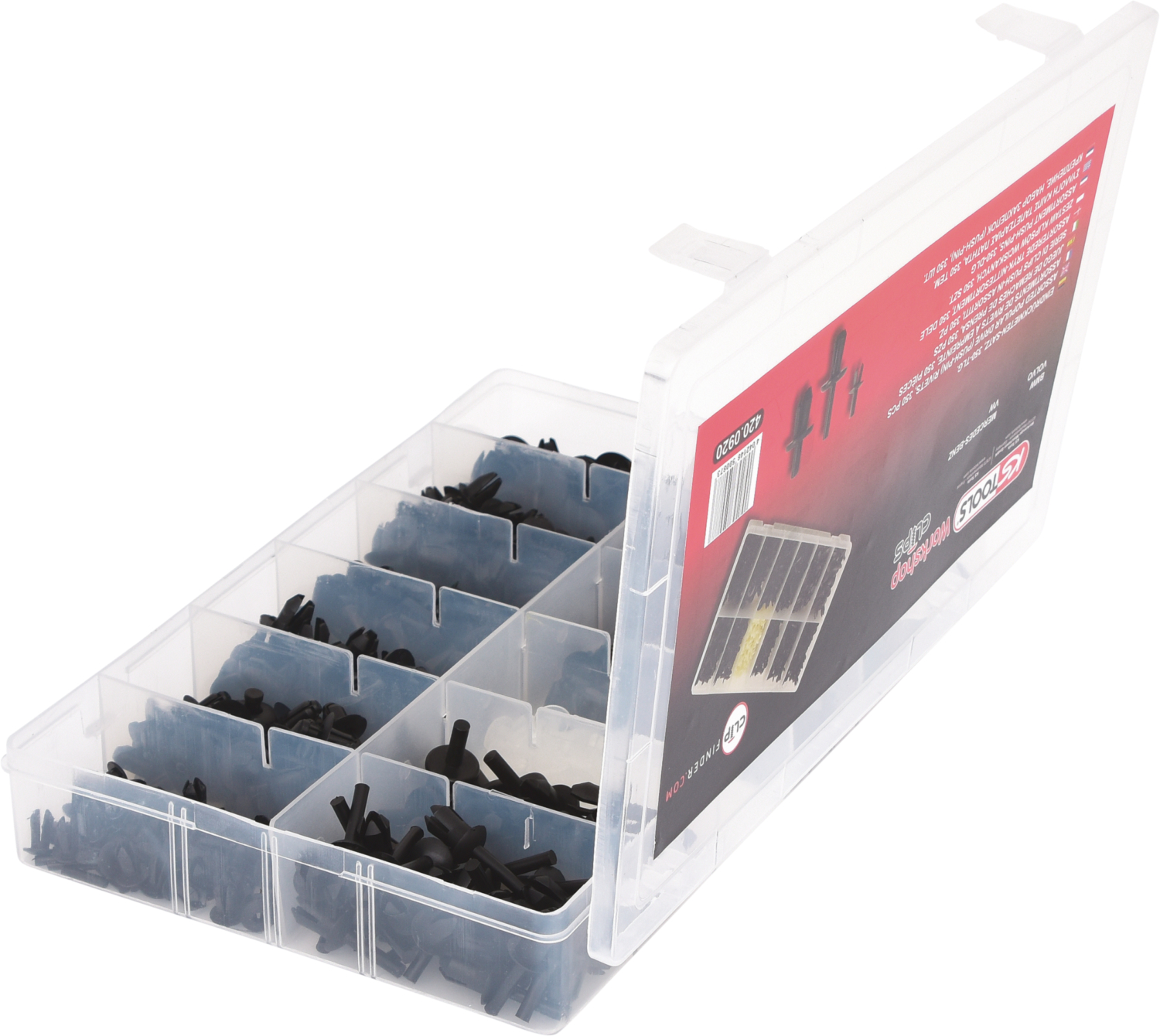KS Tools Befestigungs-Clip-Satz - Eindrücknieten, 350-tlg