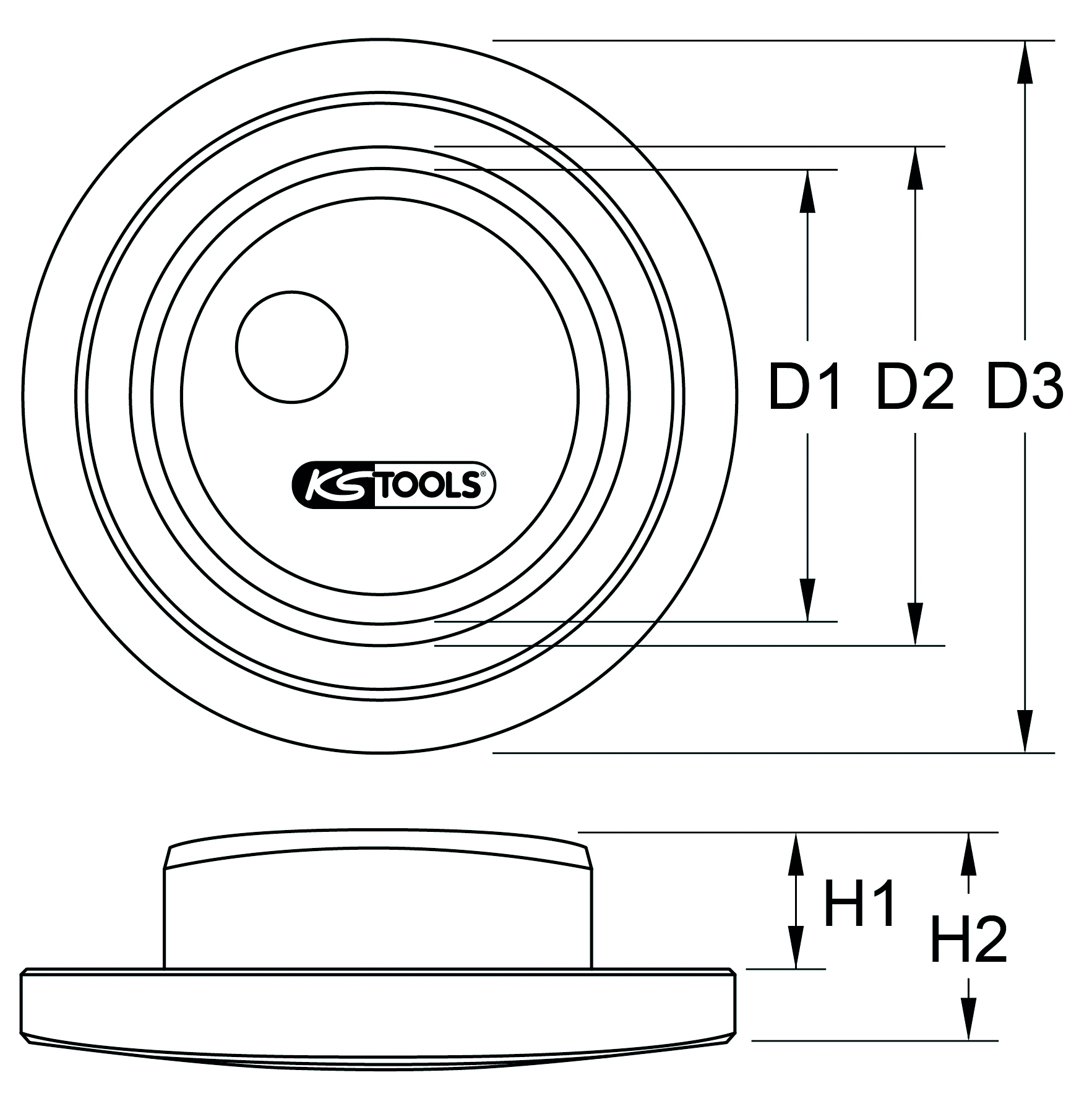 KS Tools Radlager-Einbauhilfe für DAF Ø 73,5x81,5x137,5 mm