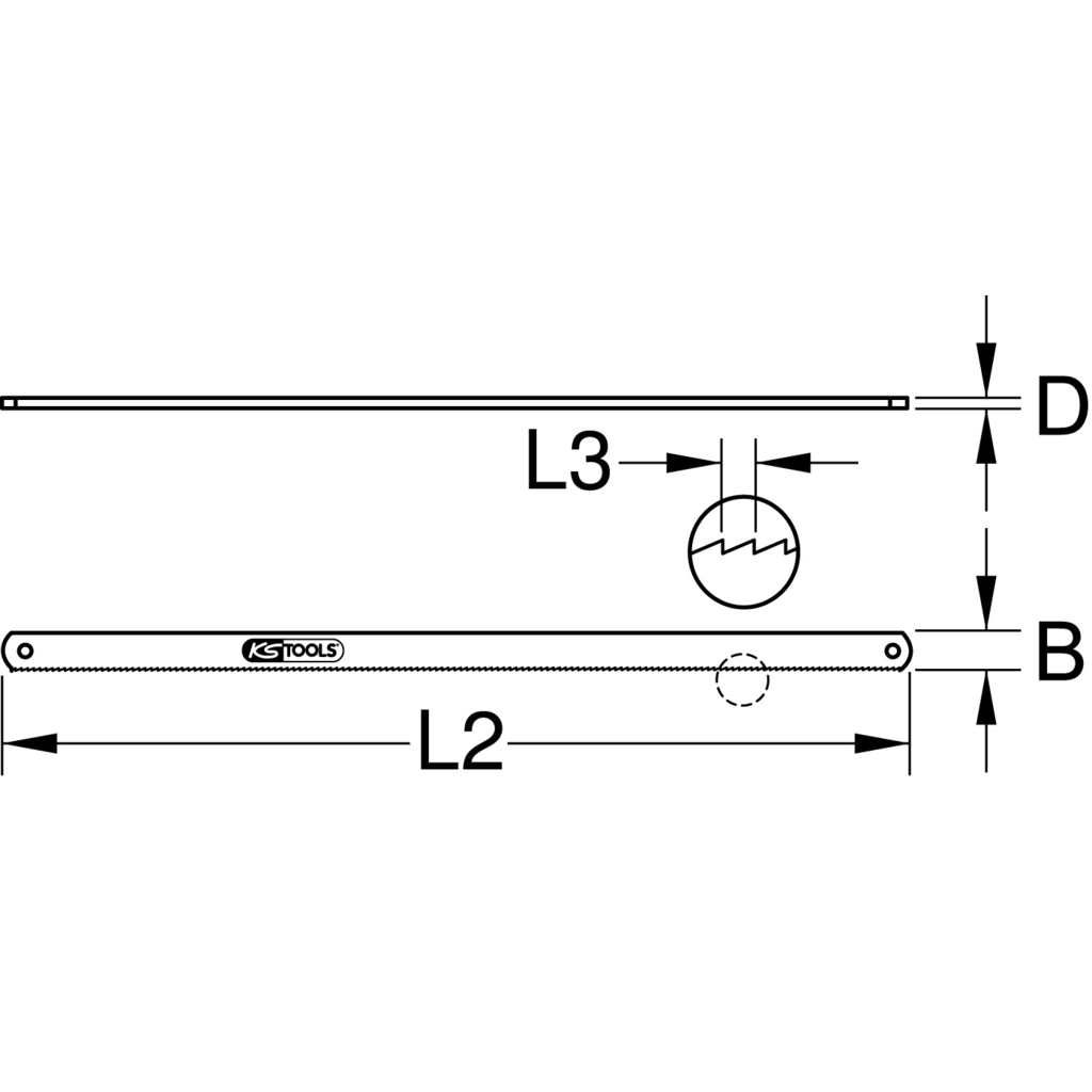 KS Tools HSS-Bi-Co 8 Metallhochleistungs-Sägeblatt, Zahnabstand 1,4mm
