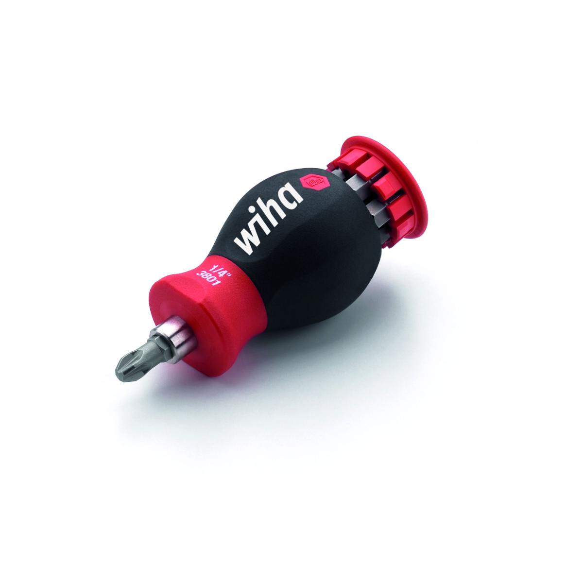 Wiha Schraubendreher mit Bit Magazin magnetisch TORX mit 6 Bits, Stubby, 1/4 zoll
