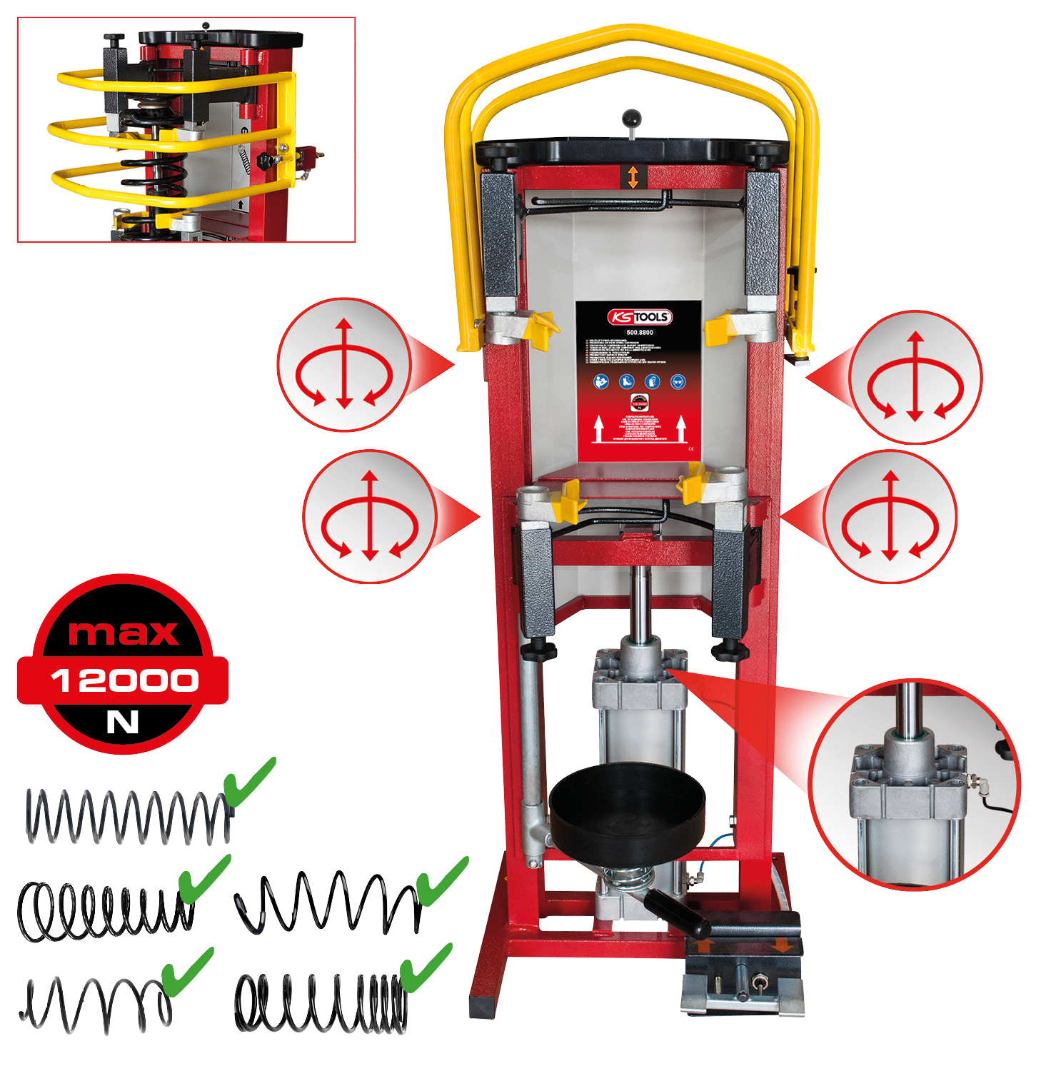 KS Tools Druckluft-Stand-Federspanner, max. 10 bar
