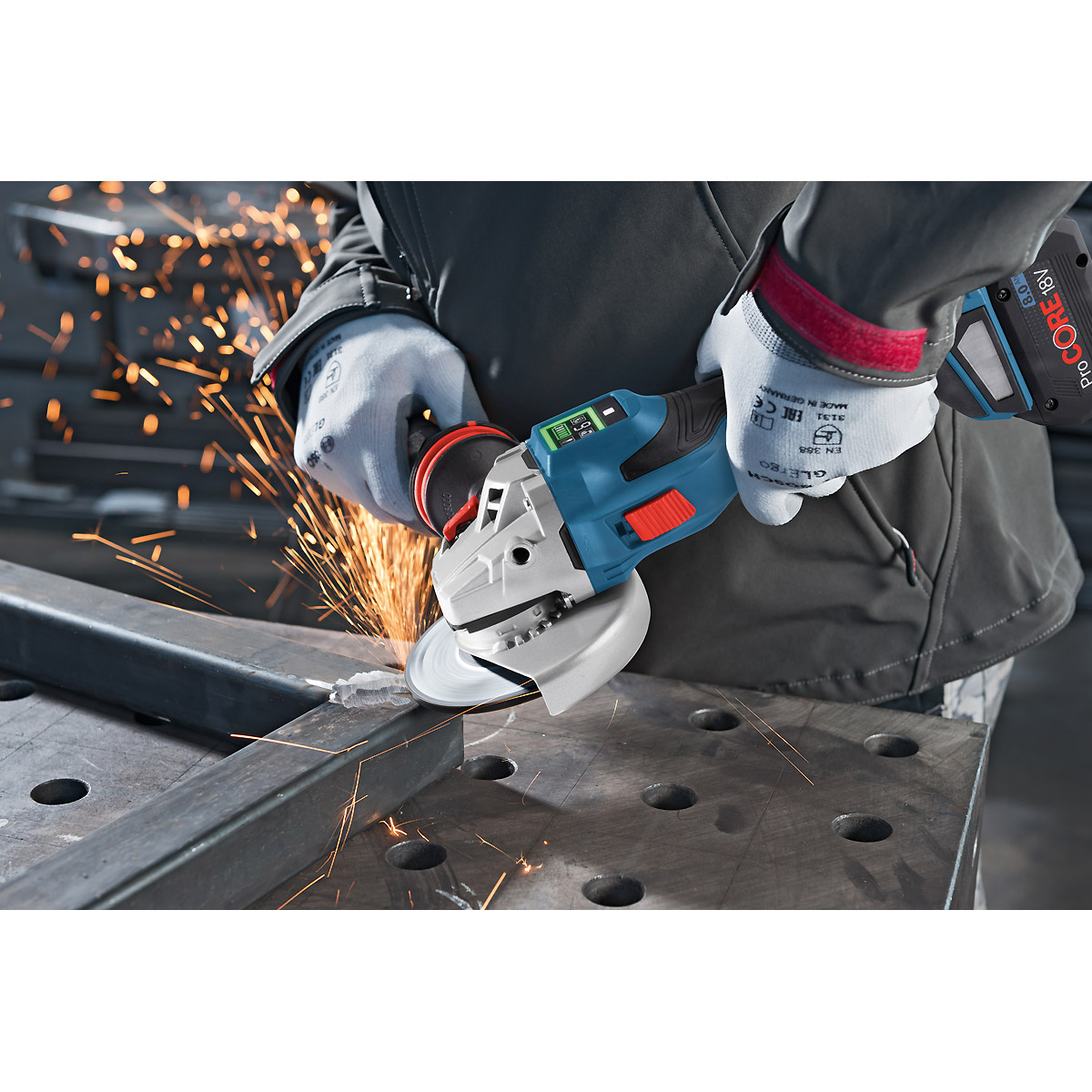 Bosch Akku-Winkelschleifer BITURBO GWS 18V-15 SC, Solo Version, L-BOXX