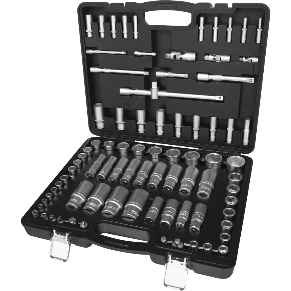 KS Tools 1/4 Zoll+3/8 Zoll+1/2 Zoll Steckschlüssel-Satz, 82-tlg, Zollmaße