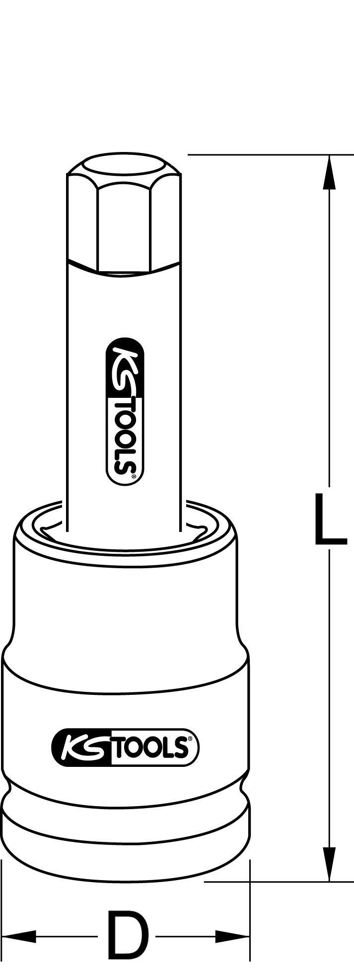 KS Tools 1" Kraft-Bit-Stecknuss Innensechskant