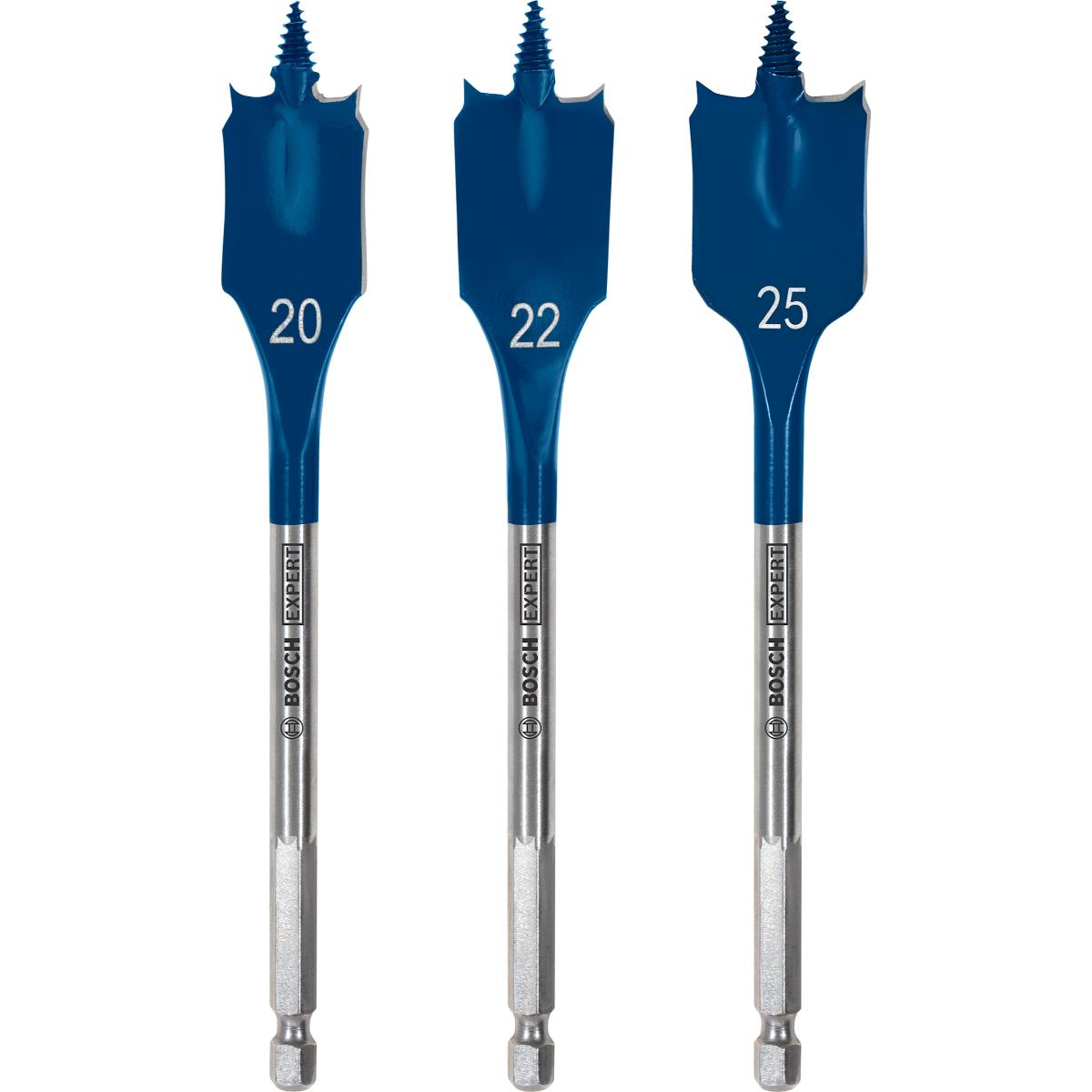 Bosch EXPERT Self Cut Speed Flachfräsbohrer-Set, 20/22/25 mm, 3-Stück