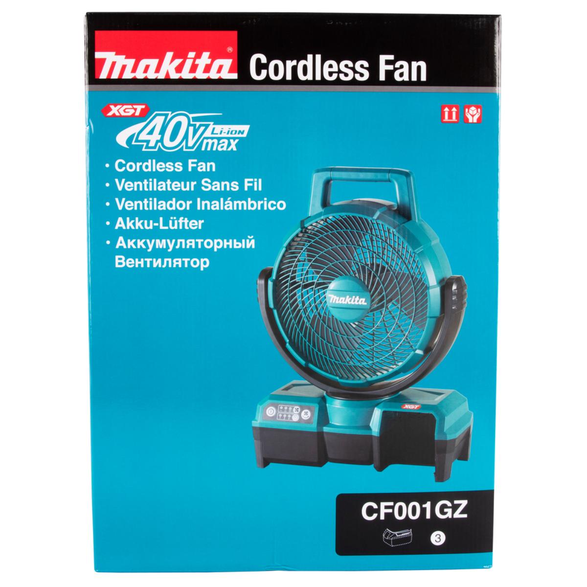 Makita Akku-Lüfter XGT 40V max./230V - 8,2 m³/min - 3,16 m/s - 3-stufig - CF001GZ