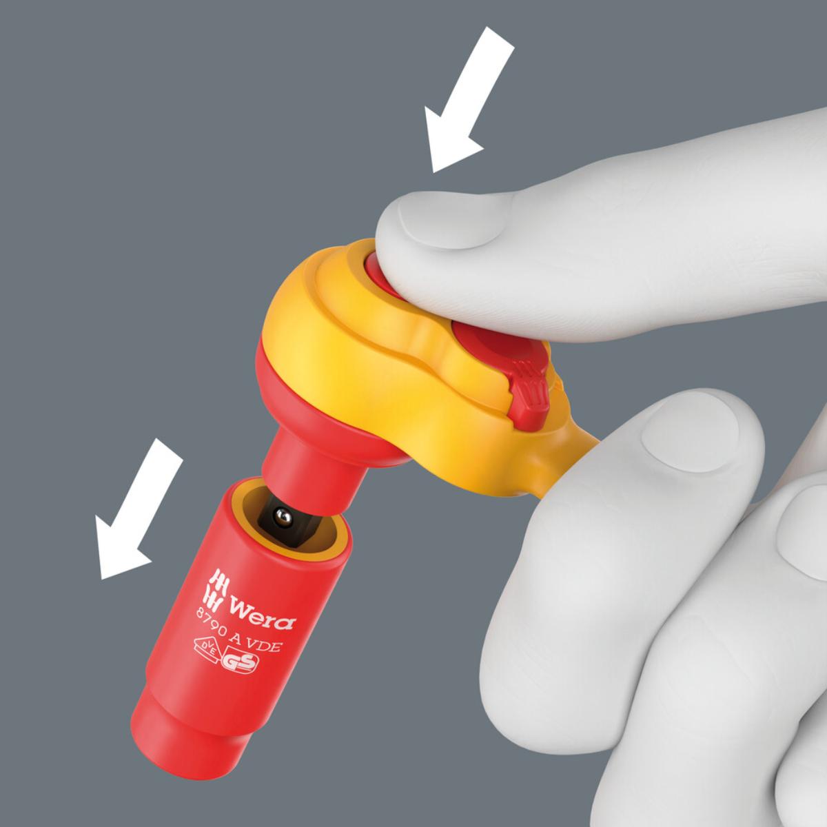 Wera 8007 A VDE Zyklop Knarre, isoliert, mit Umschalthebel, mit 1/4"-Antrieb