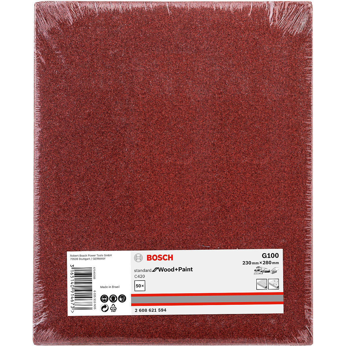 Bosch Papierschleifblatt C420 Standard for Wood and Paint, 230 x 280 mm