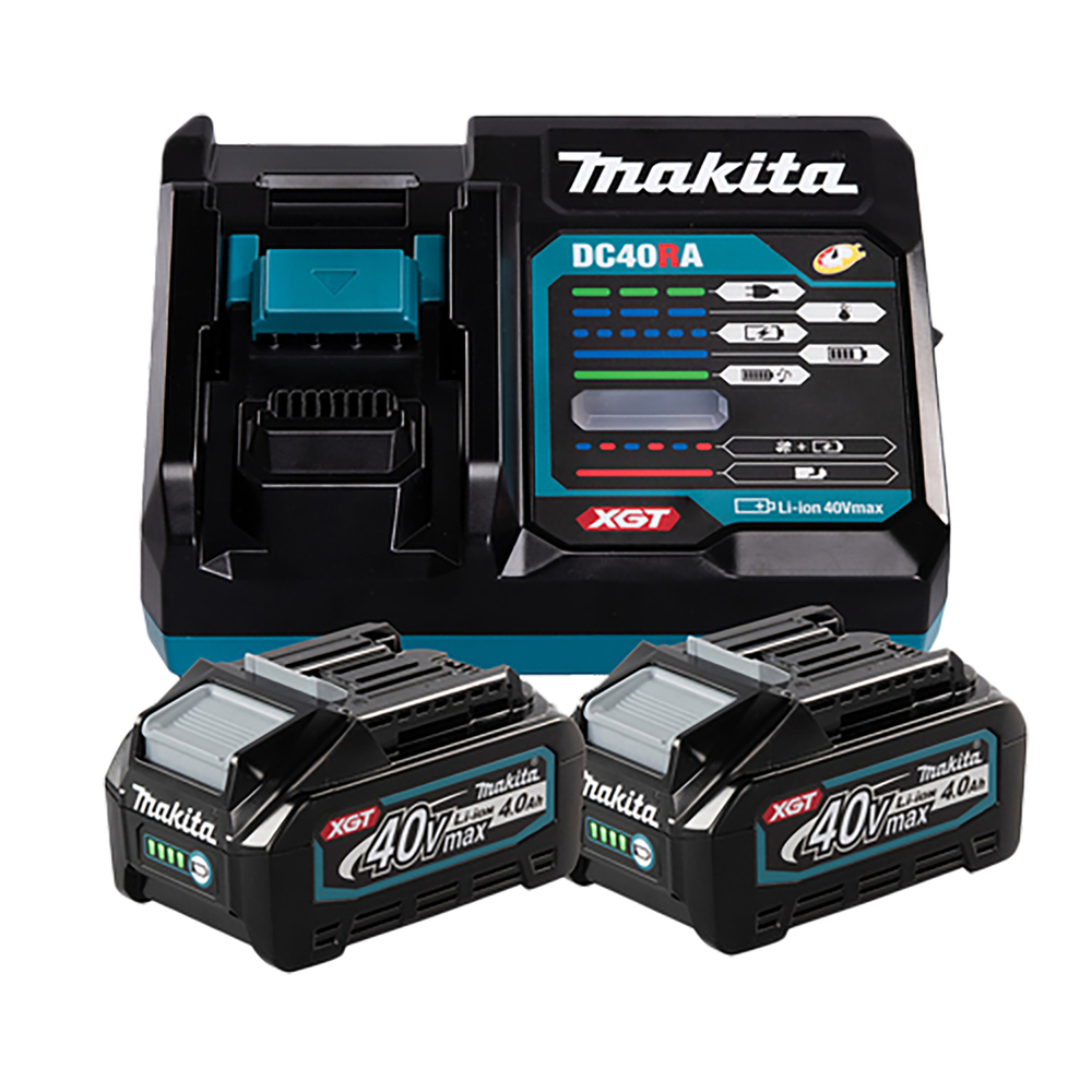 Makita Akku-Erdbohrer DG002GZ + Power Source-Kit 191L77-9 (inkl. Schnellladegerät DC40RA + 2x Akku B