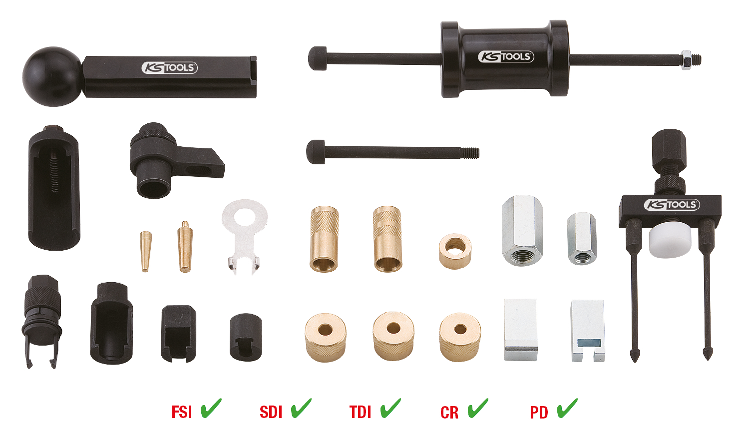KS Tools Injektor-Düsen-Auszieher-Satz für VAG, 24-tlg