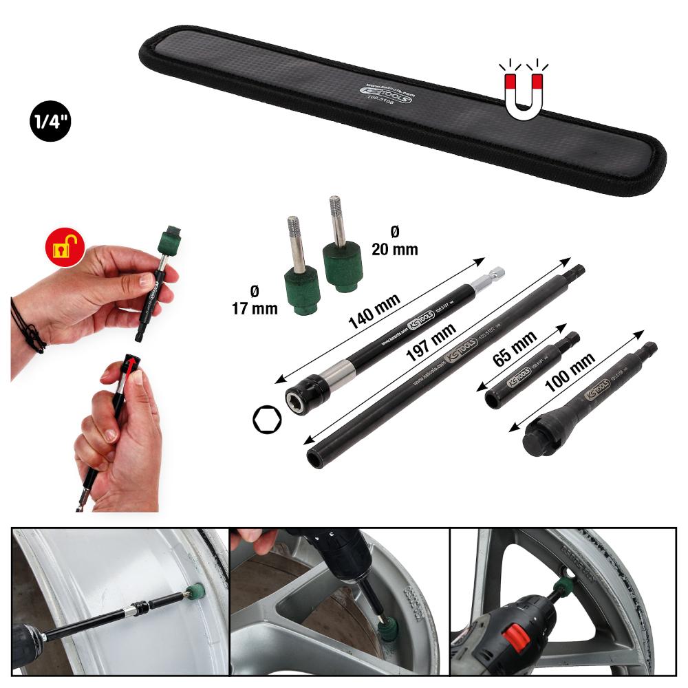 KS Tools Ventilsitz-Reinigungswerkzeug-Satz für Alufelgen, 7-tlg