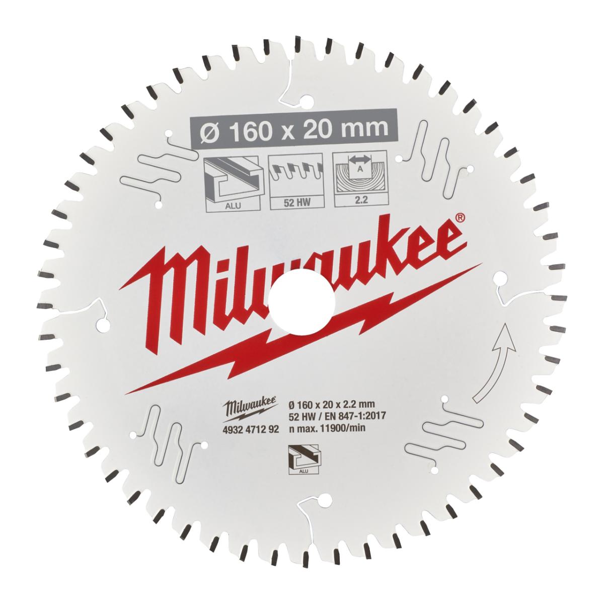 Milwaukee - KREISSÄGEBLATT 160/20MM Z52 HOLZ+ALU - 4932471292