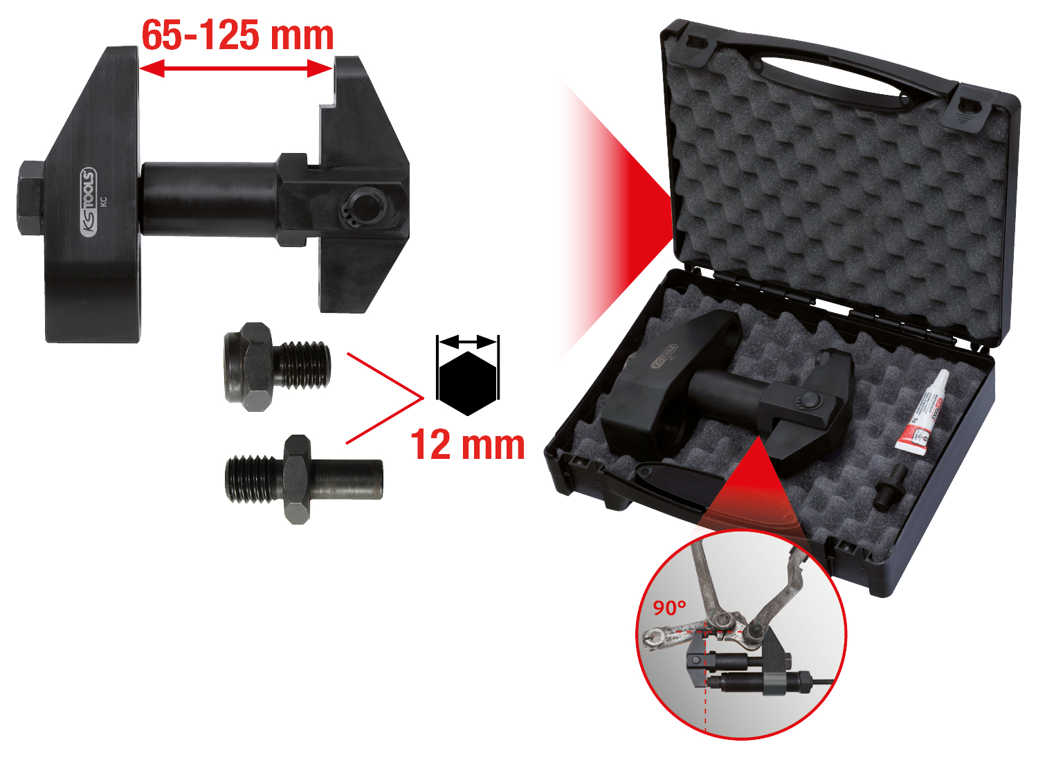 KS Tools Klemmschrauben-Ausdrücker ohne Hydraulikspindel, 3-tlg