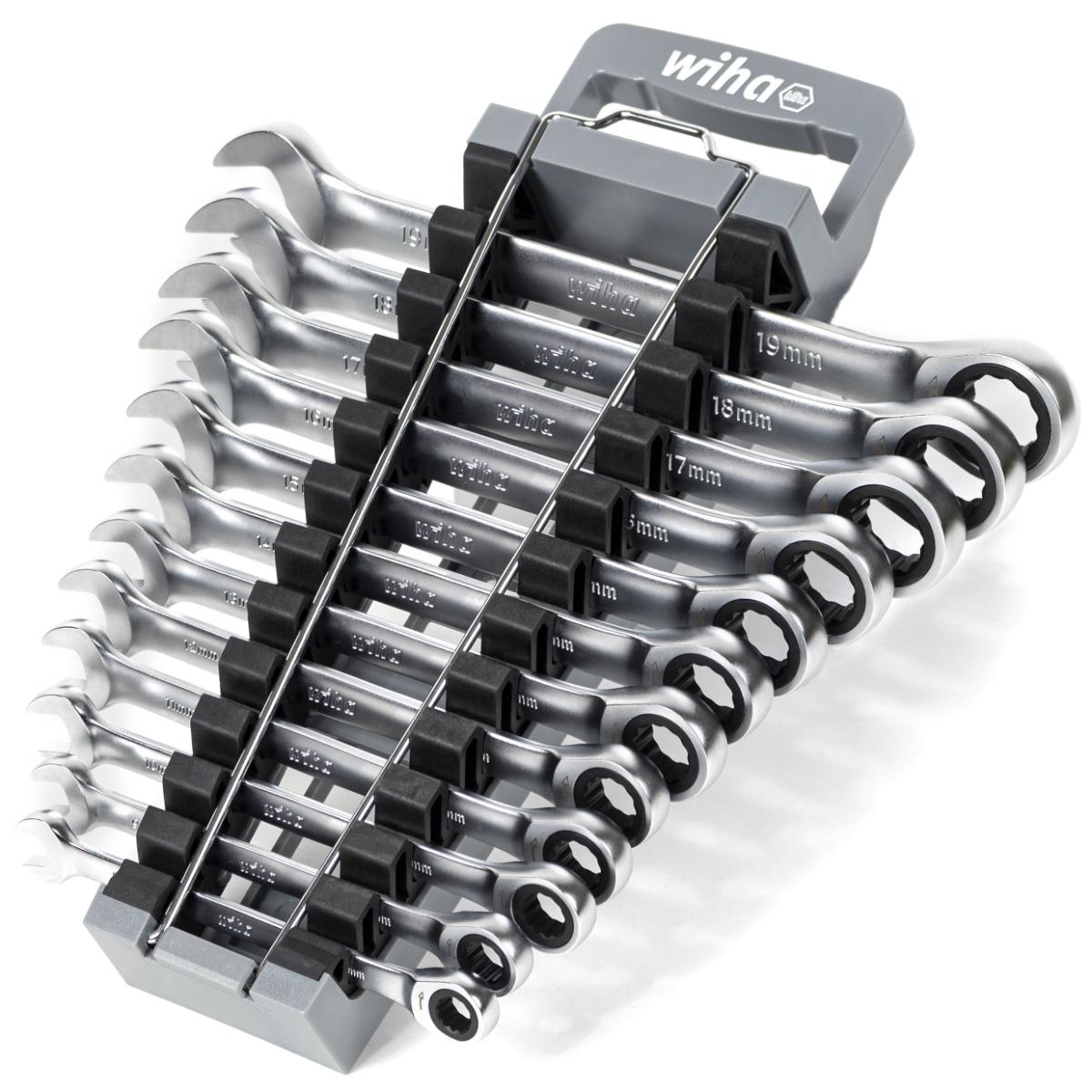 Wiha Ringratschen-Gabelschlüssel Set 12-teiliges Set in Halter