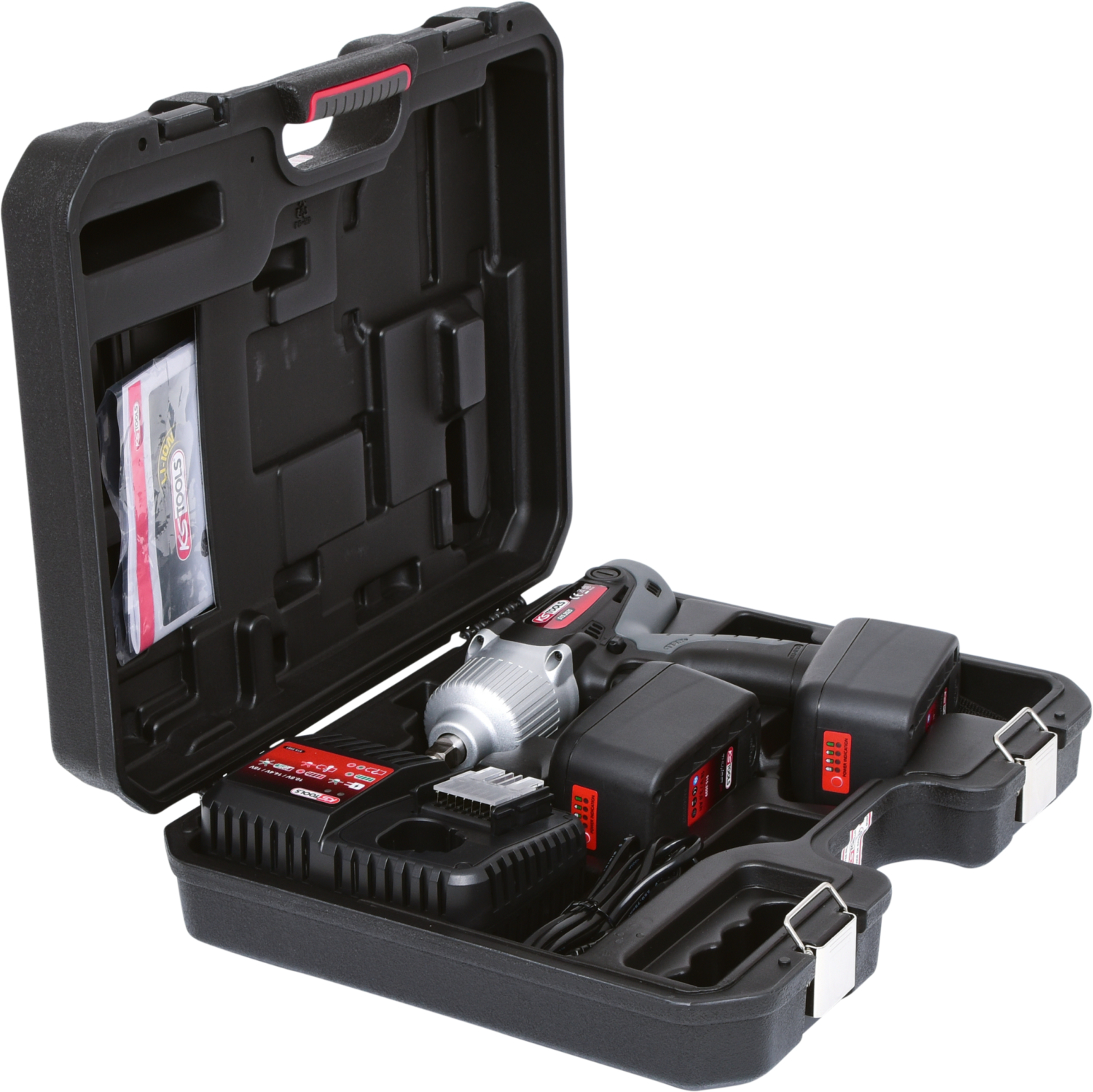 KS Tools 1/2" Akku-Schlag-Schrauber Drehmomentvorwahl,1.800 U-min,mit 1 Akku+1 Ladegerät