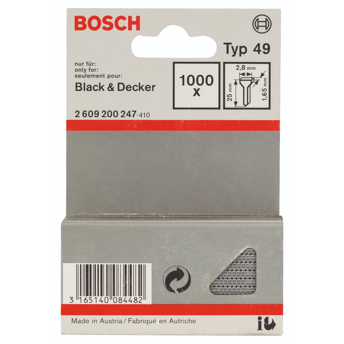 Bosch Tackerstift Typ 49, 14 mm, 1000er-Pack