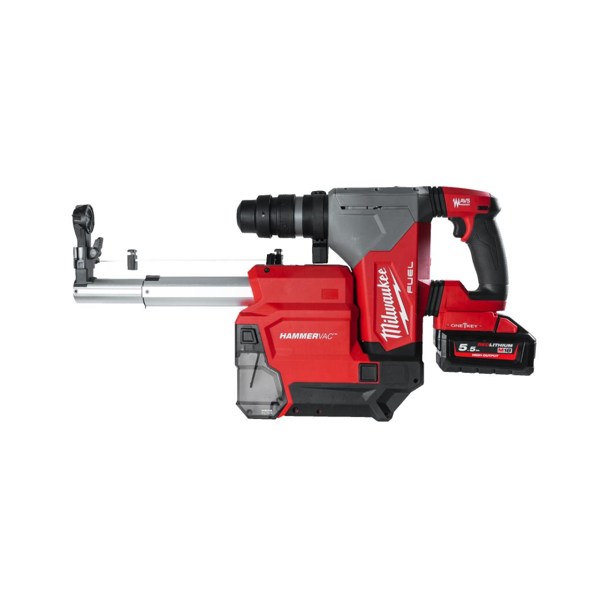 Milwaukee ONE KEY Akku-Kombihammer + Staubabsaugung M18ONEFHPXDEL-552C