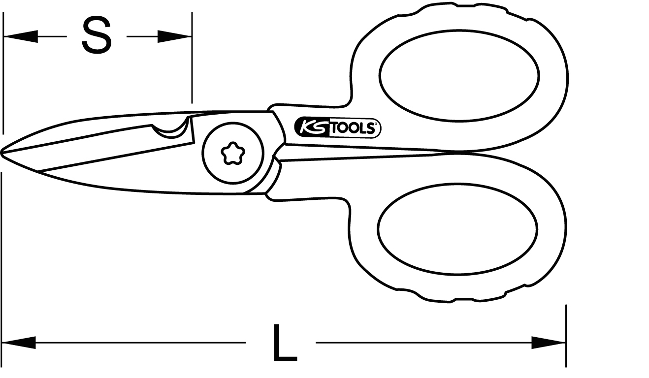 KS Tools Universal-Werkstattschere, 140mm, inklusive Gürteltasche