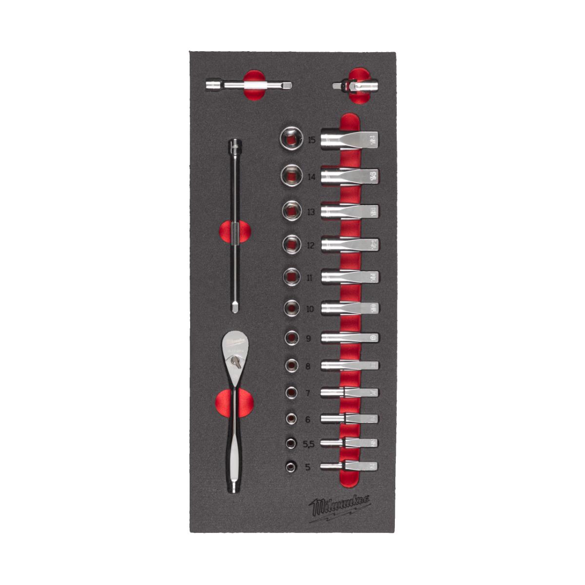 Milwaukee 1/4 Zoll Ratschen & Steckschlüssel Einlage 28-tlg.
