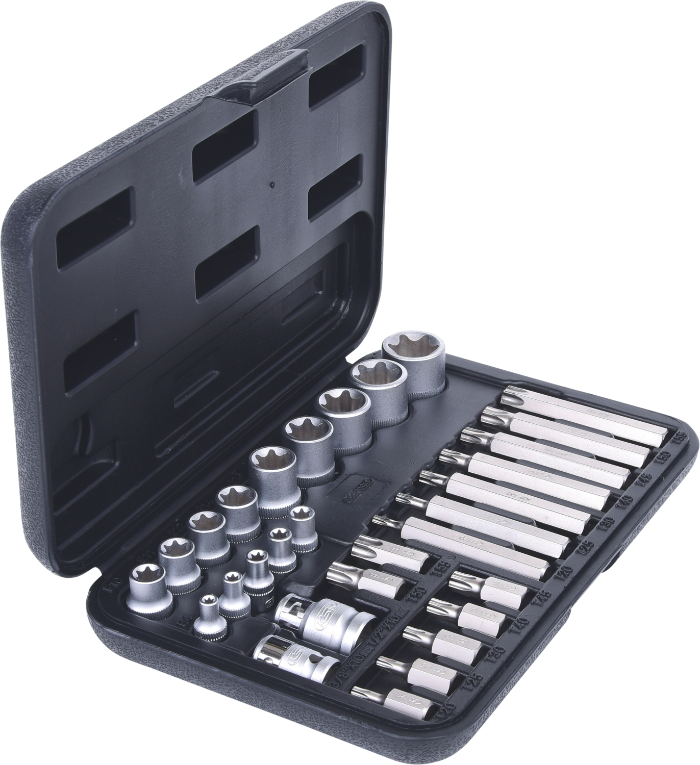 KS Tools Torx-Steckschlüssel- und Bit-Satz, 30-tlg Bits mit Bohrung