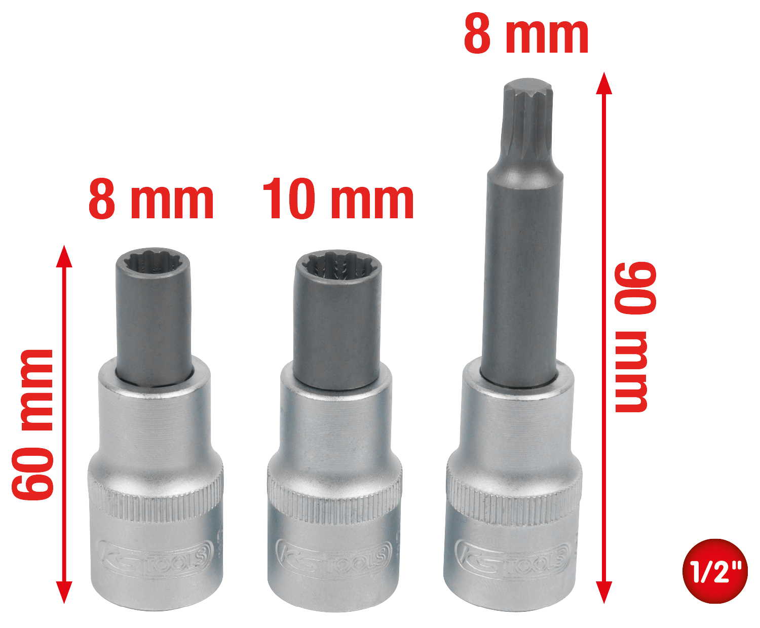 KS Tools OZ Spezial-Alu-Felgen-Stecknuss-Satz für mehrteilige OZ-Felgen, 3-tlg