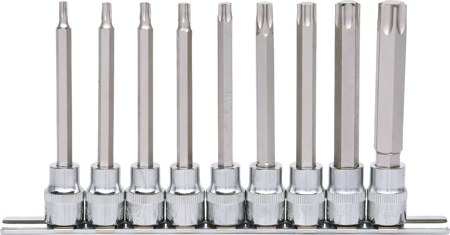 KS Tools 3/8" CHROMEplus Bit-Stecknuss-Satz Torx, lang, 9-tlg T20-T60
