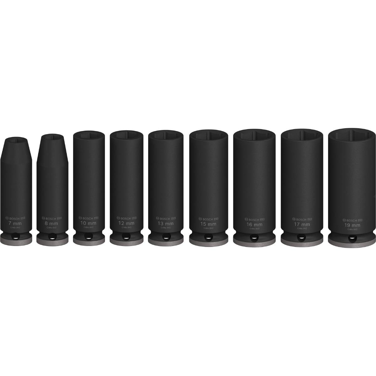 Bosch PRO Impact Socket Set, 3/8", tief, 9 teiliges Set