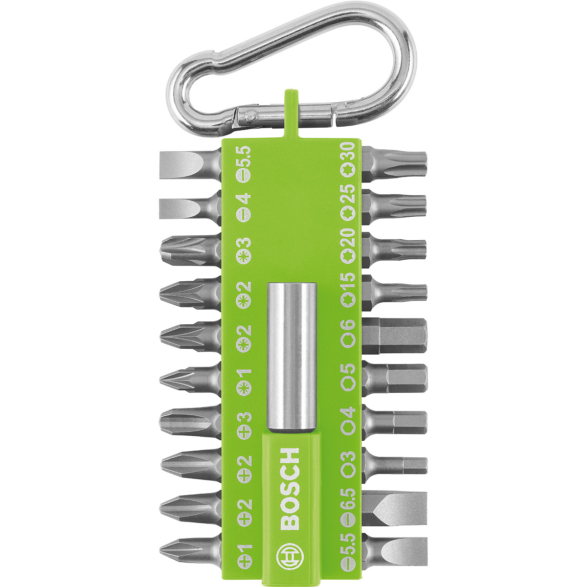 Bosch 21-teiliges Schrauberbit-Set mit Snap-hook, Hellgrün
