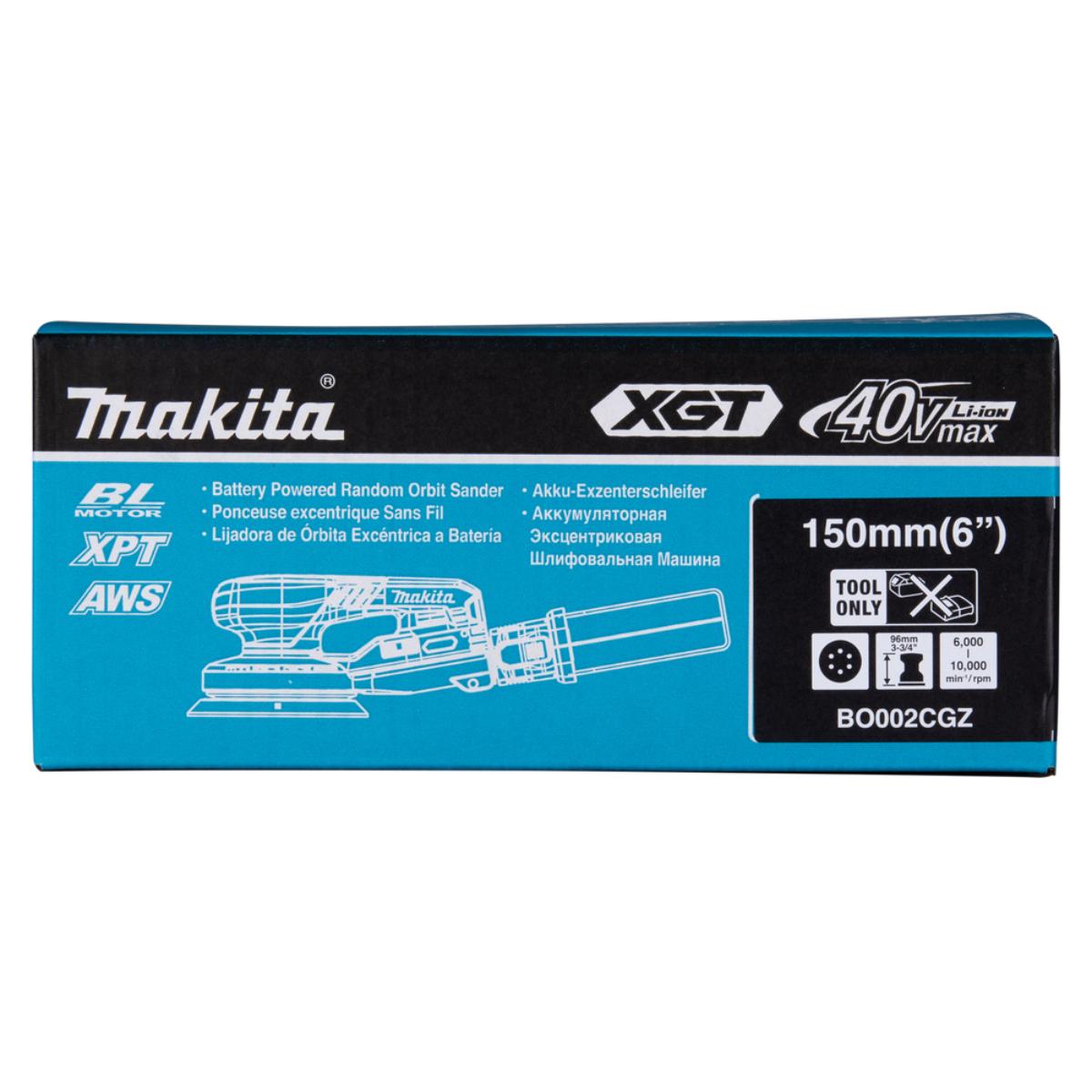 Makita Akku-Exzenterschleifer XGT - Connector - 150 mm Ø - 5,0 mm Hub - 1,6 m Kabel - BO002CGZ