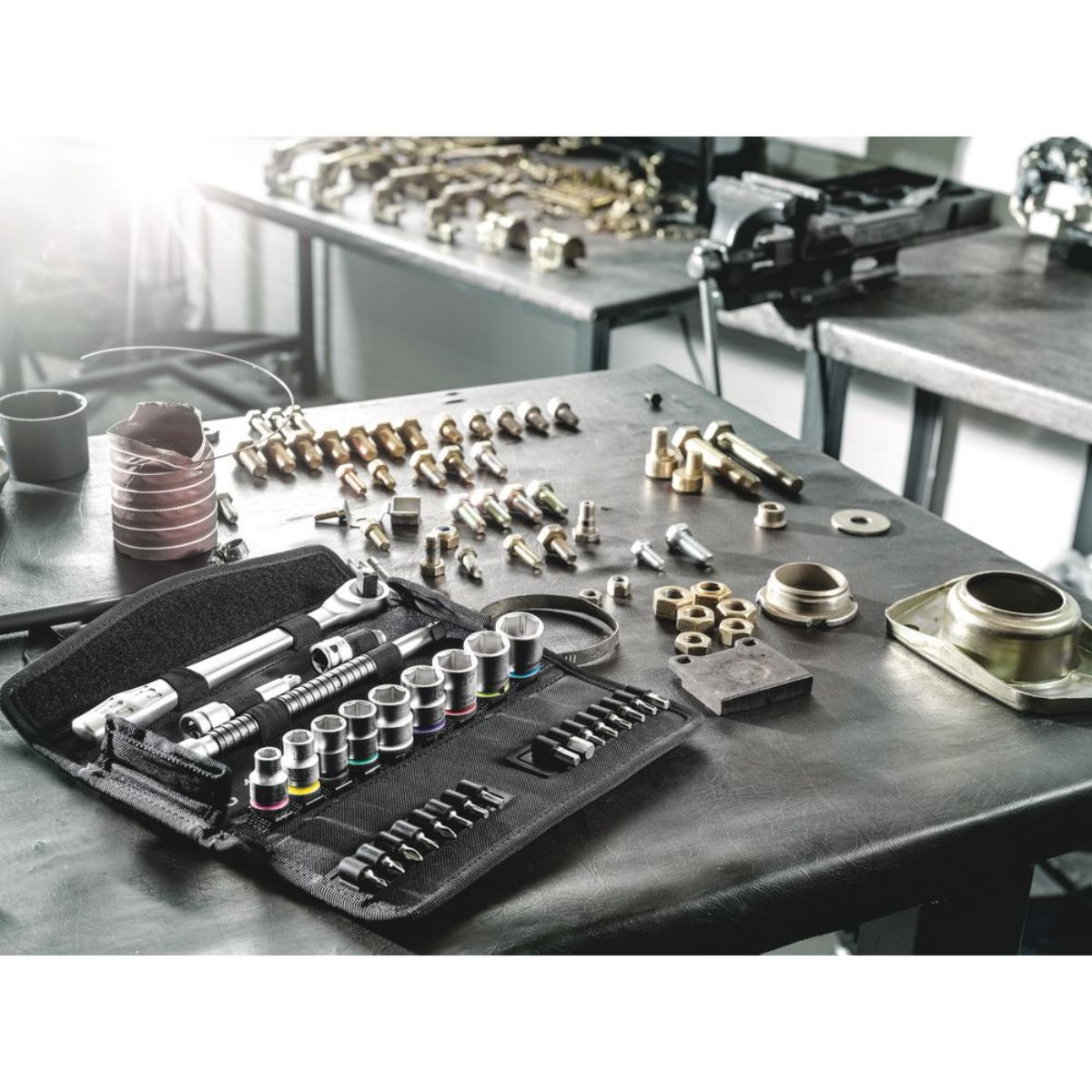 Wera 8100 SB 11 Zyklop Metal-Knarrensatz, Umschalthebel, 3/8"-Antrieb, zöllig, 29-teilig