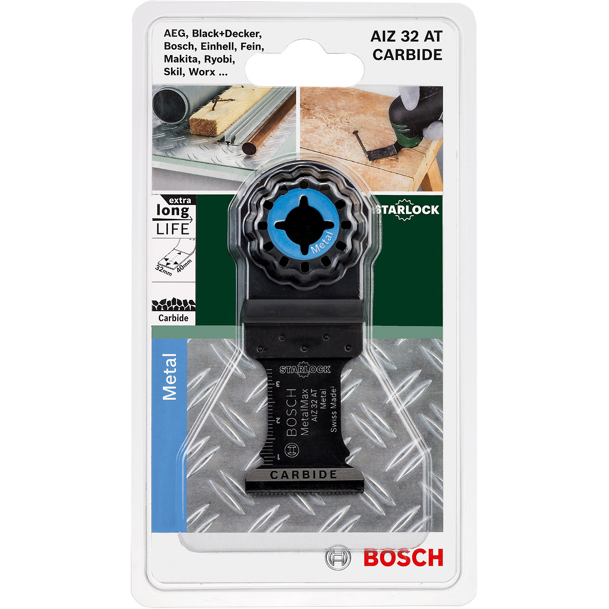 Bosch Starlock Carbide Tauchsägeblatt AIZ 32 AT Metal, 40 x 32 mm